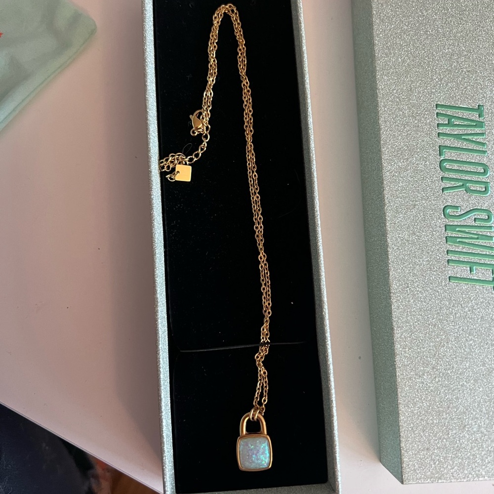 Taylor Swift life of a showgirl lock opalite necklace